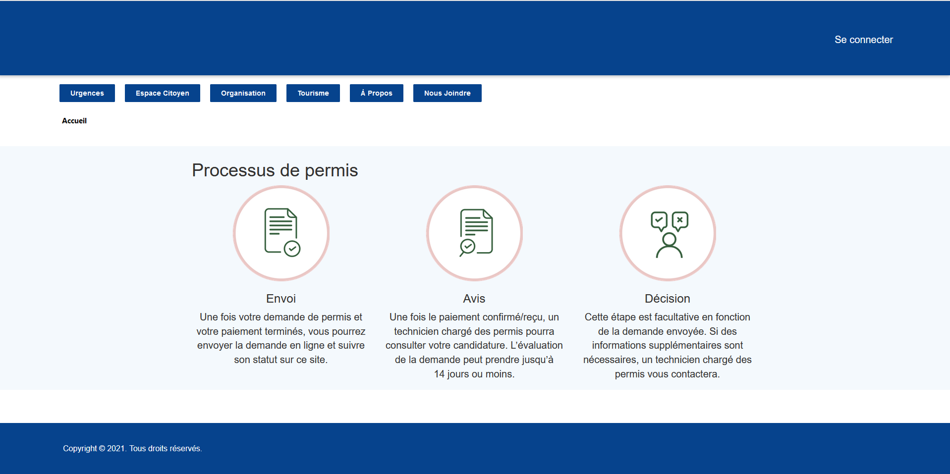 Capture d’écran de l’application — Portail de gestion des requêtes citoyennes