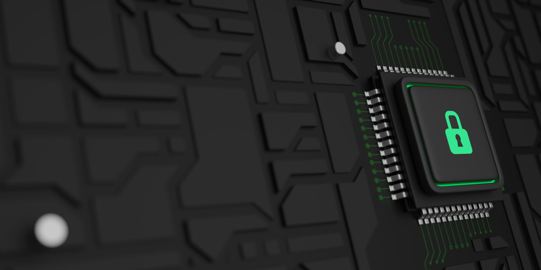 A keypad illuminated with a padlock to symbolize Victrix's cybersecurity expertise